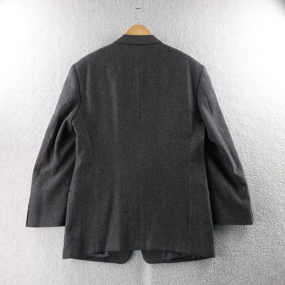 MANI Made in Italy Men Virgin Wool Cashmere Blend Blazer Grey Patterned Size 34R - Picture 3 of 13